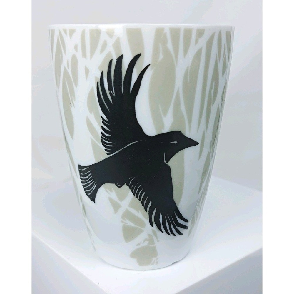Rare Vorhs Icelandic Porcelain Raven Cup Designed By Sveinbjrg Hallgrmsdttir |